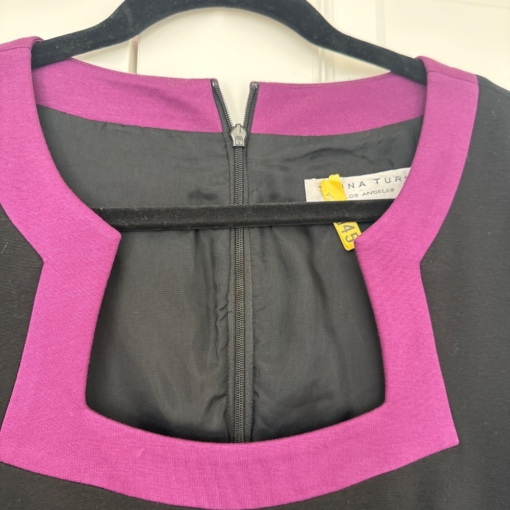 Trina Turk Fitted Dress Black/Plum - Picture 2 of 10